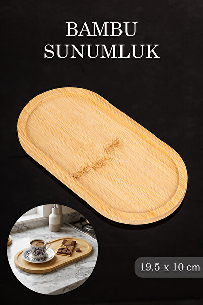 Dolkin Home Bamboo Oval Presentation and Serving Tray 19.5X10 cm - Bamboo Tra...