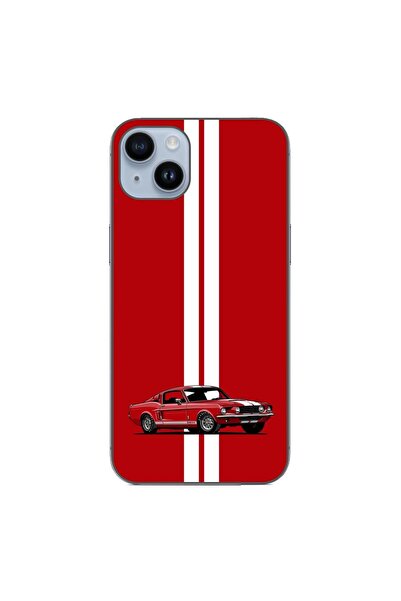 OEM Case compatible with Apple iPhone 15 Plus Silicone Gel Tpu Model Red Mustang