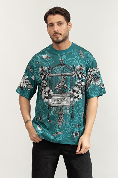 VERSACE JEANS COUTURE Jer Pan Cab Couriosite Erkek Bisiklet Yaka T-Shirt Çok ...