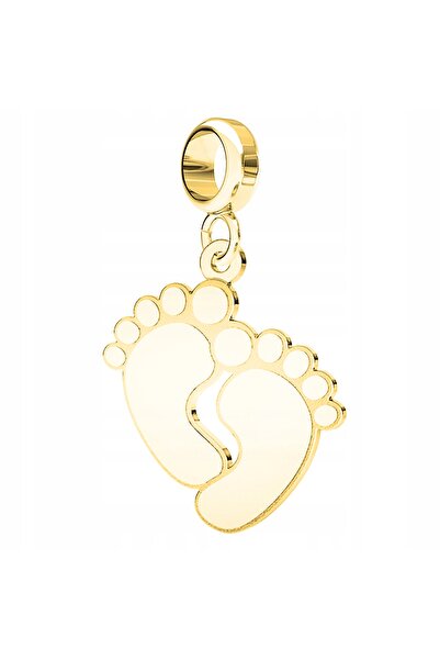 Larezo Charm Pendant For Modular Bracelets, 925 Silver Plated With 24K Yellow...