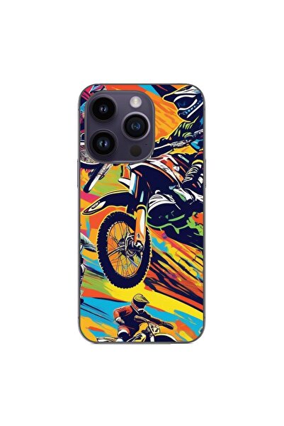 OEM Case compatible with Apple iPhone 15 Pro Silicone Gel Tpu Motocross Pop A...
