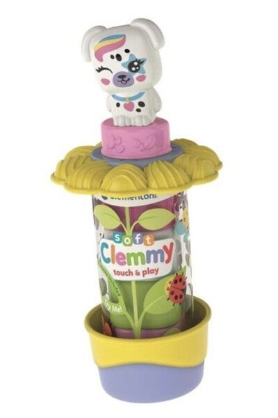 CLEMENTONI Colorat Clemmy Set de Cuburi de Construcție Moi Garden Dog 7 buc