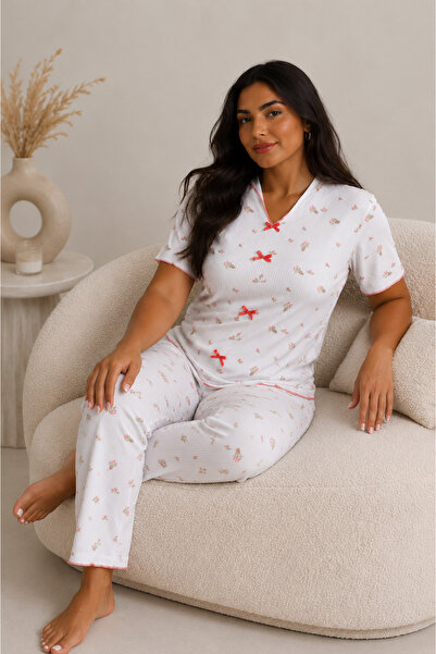 fameshomewear Shirt Collar Camisole with Bow Pajama Set