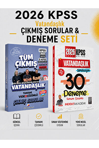 Dizgi Kitap 2026 KPSS Vatandaşlık Çıkmış Sorular & KPSS Vatandaşlık 30 Deneme...