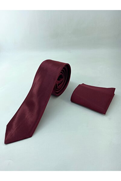 rawlab raw lab Saten Bordo Kravat ve Cep Mendili Seti Özel Gün Damatlık Mezun...
