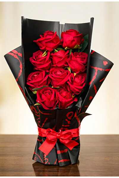 Linalux Gifts Kırmızı Yapay Gül Buketi Eşe Sevgiliye Romantik Özel Gün Hediye...