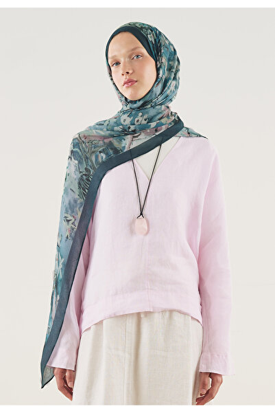 Freshscarfs Soft Dream Pattern Soft Viscose Shawl Midnight Blue