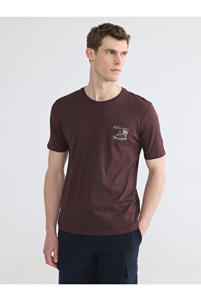 LC Waikiki Ανδρικό T-shirt με στρογγυλή λαιμόκοψη και στάμπα