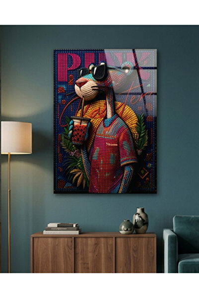 FavloArt Cool Panther Pleksi Tablo – Modern ve Eğlenceli Duvar Sanatı