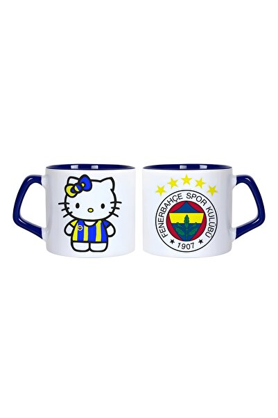 Ghostbastır Design Sarı Lacivert Hello Kitty Kupa Bardak | Tek Adet 0743