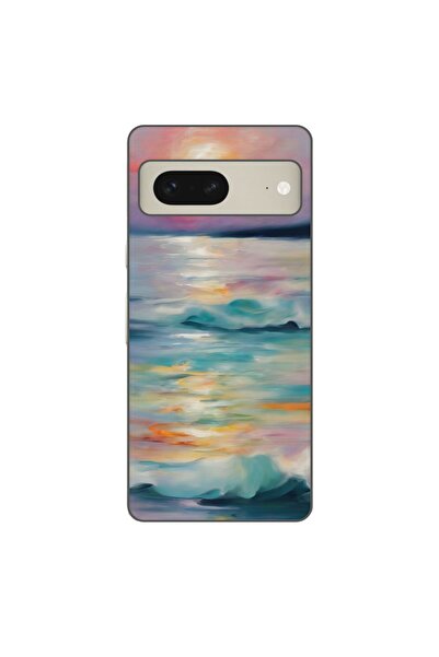 OEM Husa compatibila cu Google Pixel 8 Silicon Gel Tpu Model Watercolor Sea View