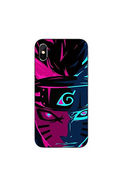 OEM Husa compatibila cu Apple iPhone XS Silicon Gel Tpu Model Naruto Purple S...
