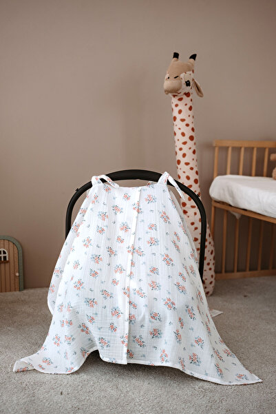 İpek Studio %100 Pamuklu Müslin Puset Örtüsü - Soft Spring Flower