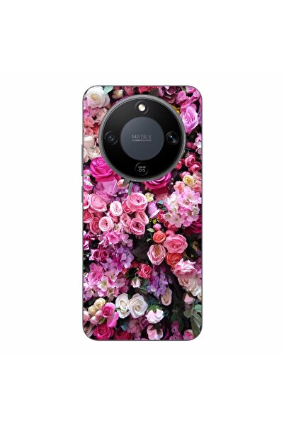 OEM Husa compatibila cu Honor Magic8 Lite Silicon Gel Tpu Model Trandafiri Roz