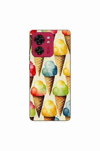 OEM Калъф, съвместим с Motorola Edge 40, силиконов гел TPU, с десен на сладолед