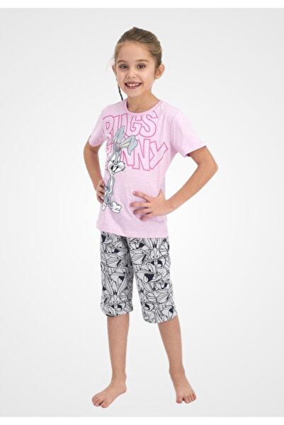 Arnetta Disney girls' pajamas, short-sleeved top and 3/4 pants, Bugs Bunny pr...