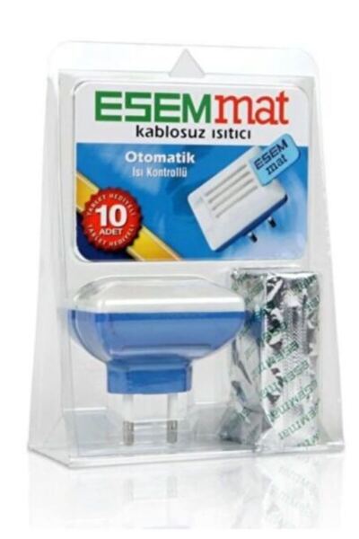 Esemmat Kablosuz Mat Isıtıcı Sinek Kovucu Cihaz + 10 Yedek Tablet Set (Isı Ko...