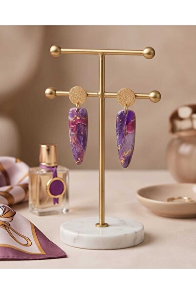 Dodemert Home Pavlonya Papatya Purple Dreams Series 6 Polymer Clay & Epoxy Ha...