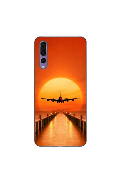 OEM Θήκη συμβατή με Huawei P20 Pro Σιλικόνης Gel TPU Σχέδιο Αεροπλάνο Ηλιοβασ...