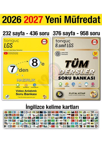 Tonguç Yayınları 7'den 8'e Hazırlık Kitabı 2026 Yaz Tatili 2027 8. Sınıf Tüm ...