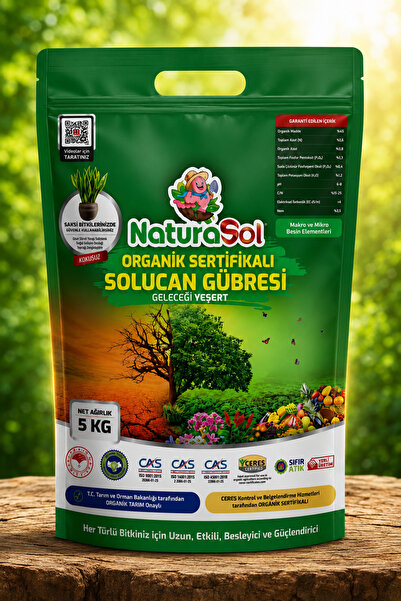 Naturasol ORGANİK SERTİFİKALI Solucan Gübresi 5 Kg - Sebze - Meyve, Bahçe,Bal...