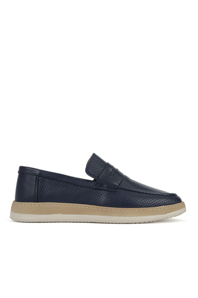 Ziya , Men's Genuine Leather Casual Shoes 161423Z342 Navy Blue