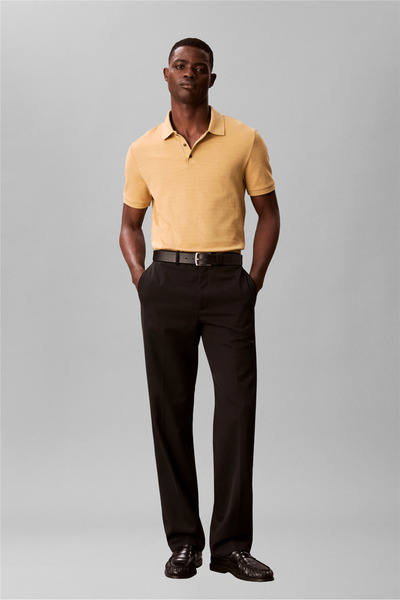 Calvin Klein Ss Tonal Stripe Polo Erkek Polo Yaka T-Shirt Kahverengi