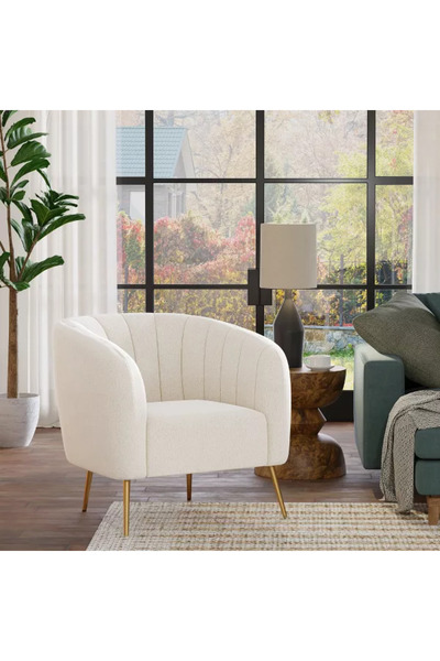 homejoyz Armchair with Velvet Fabric and Swedish Wood - Silvia - 85X80X85 cm