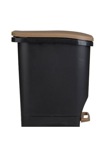 OEM Plastic Bathroom Bin Parallelogram Matte Black with Lid 7l