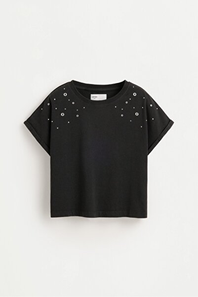 LEFTIES Zımbalı ve halka detaylı t-shirt