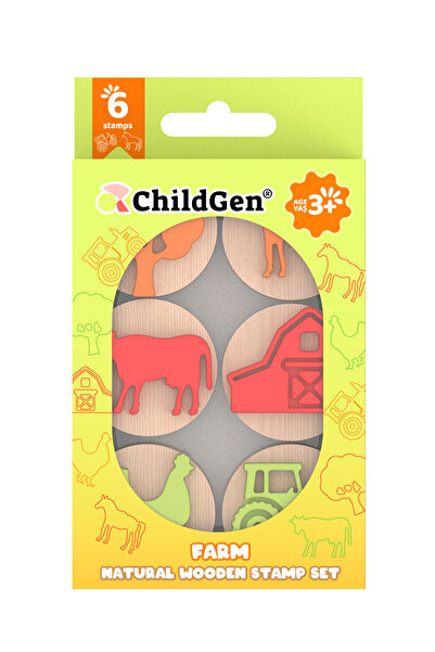 ChildGen Farm Wooden Stamp Set (6 Stamps)