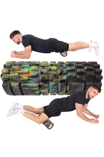 Mardil Rolă de spumă texturată EVA 33 cm Negru, Recuperare musculară, Reabili...