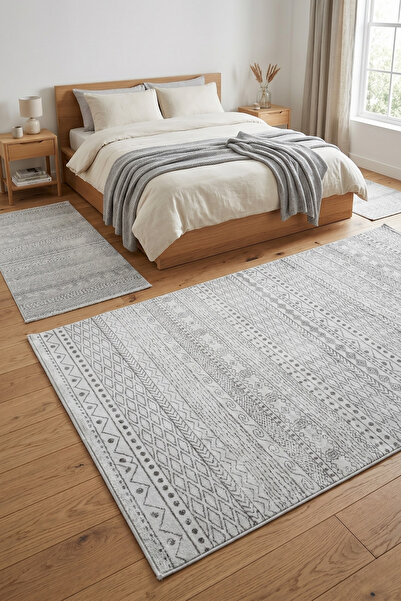 Bonny Home Premium Yatak Odası Halısı Seti | 3 Parça Yıkanabilir Yumuşak Doku...
