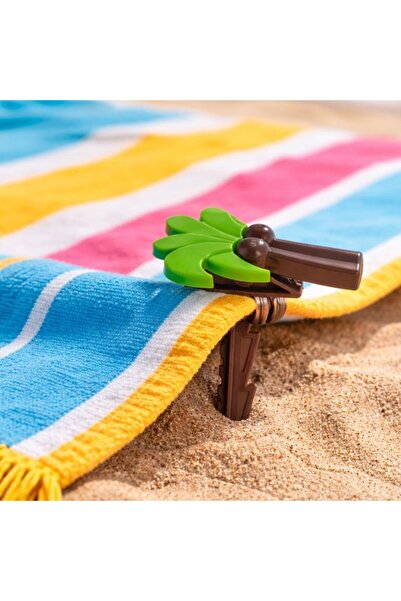 OEM Beach Towel and Sun Lounger Clips, Palm Tree Pattern, 13cm, Windproof Fix...