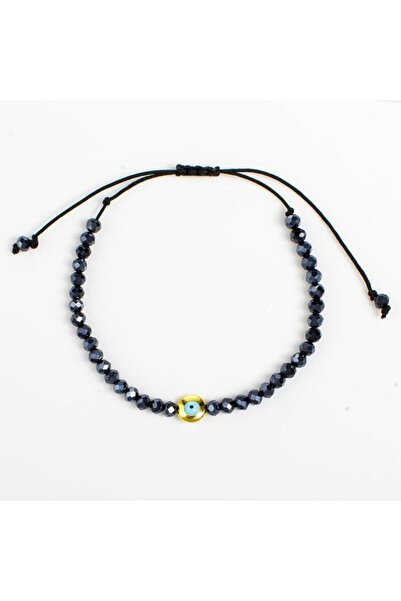 OEM Fashion Summer Bracelet with Protective Eye, Black Gold, Macrame Closure,...