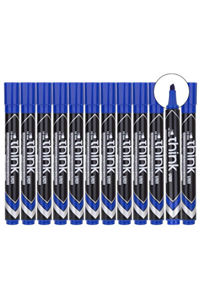 Deli THINK PERMANENT MARKER U101 CHISEL TIP BLUE PACK OF 12 (1.5-5MM)