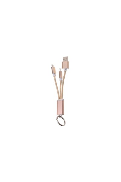 zutech Cablu breloc 2 în 1 micro USB/iPhone auriu