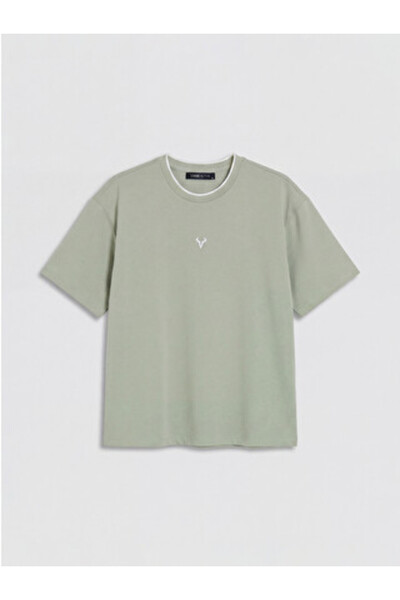LC Waikiki New Season Green Crew Neck Men's Sports T-Shirt