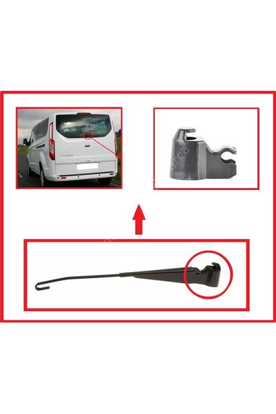 Yerli Transit Custom Arka Silecek Kol Kapağı 2013-2018