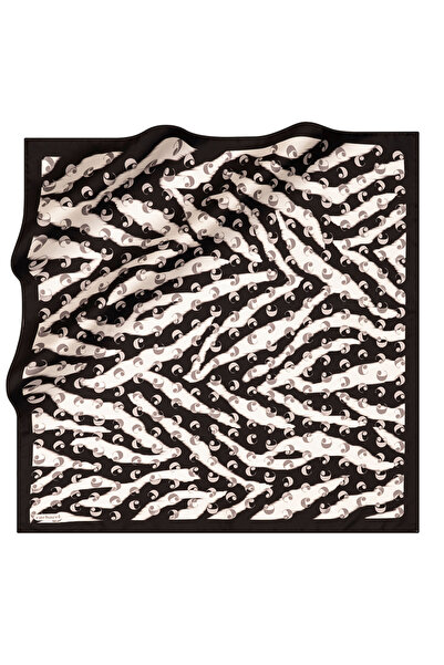 Cacharel Black 90X90 Silk Twill Scarf
