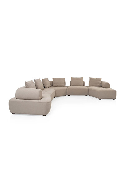 Midas Furniture BOUCLE SECTIONAL SOFA 4 PCS 140X140X68 CM BEIGE