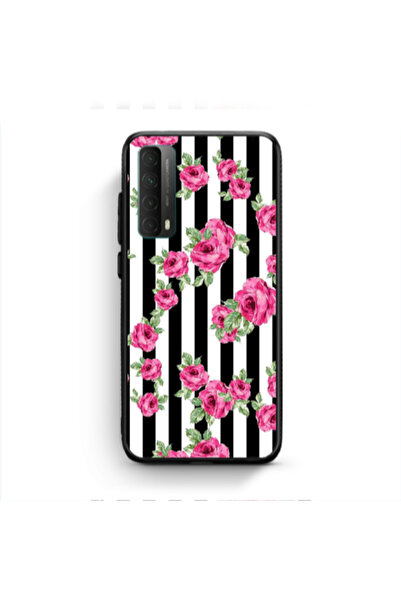 Other Huawei P Smart 2021 Roses and black line Black Glossy Θήκη