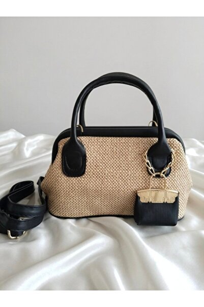 NO BRAND Women's Straw Look Mini Handbag