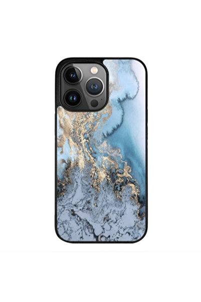 Other Apple iPhone 13 Pro Marble Gold Design Black Glossy Θήκη