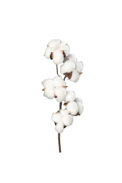 OEM Floare artificială de bumbac albă - 40 cm