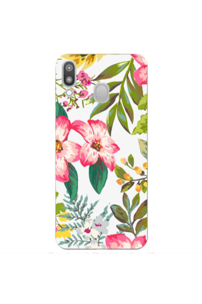 Other Samsung M20 Red laves Transparent Silicone TPU Θήκη