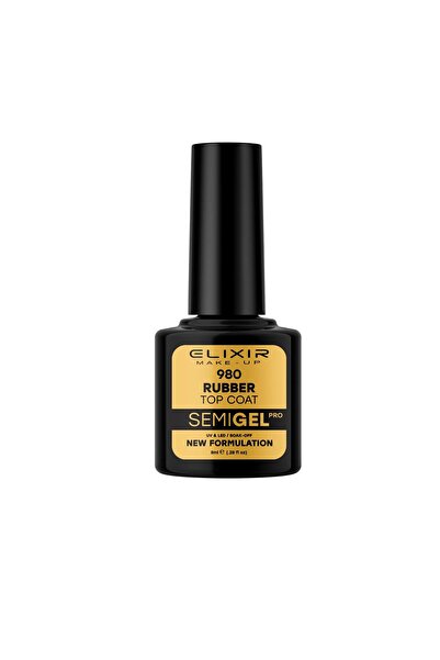 Elixir SEMI GEL (ΗΜΙΜΟΝΙΜΟ ΒΕΡΝΙΚΙ) - 980 (RUBBER TOP COAT) 8ML