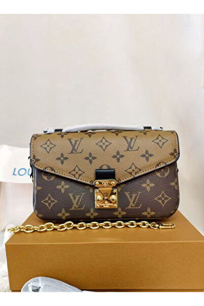 LVEON Women's shoulder/crossbody bag, classic monogram messenger bag - brown/...