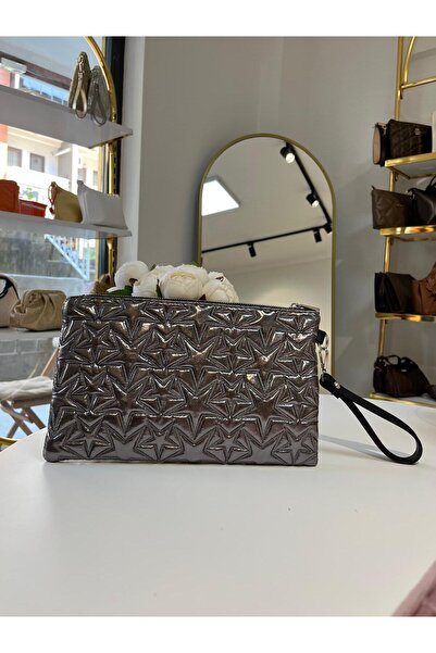 bagince Yıldız Desenli Işıltılı Portföy El Çantası, Şık Abiye Gece Clutch Çan...