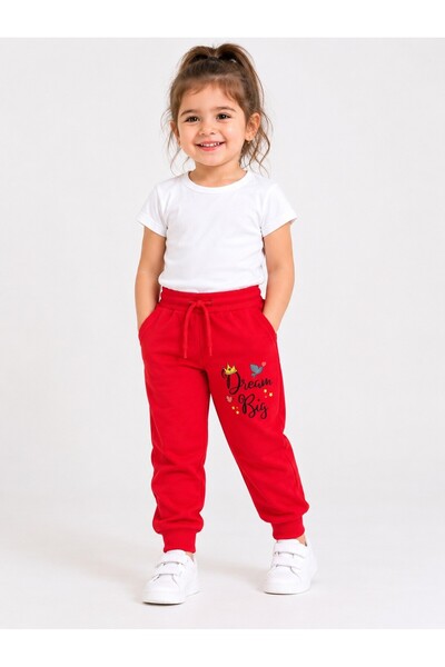 Atabay Kids Atabay 8806-26 Girls' Sweatpants Dream Big Printed Elasticated Le...